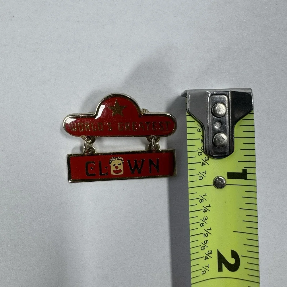 Vintage Worlds Greatest Clown Lapel Pin Enamel Circus